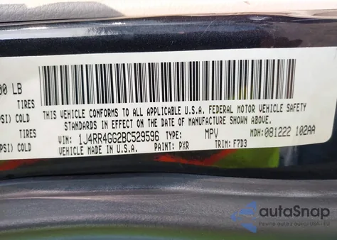 2011 Jeep Grand Cherokee Laredo from USA, damaged, VIN 1J4RR4GG2BC529596